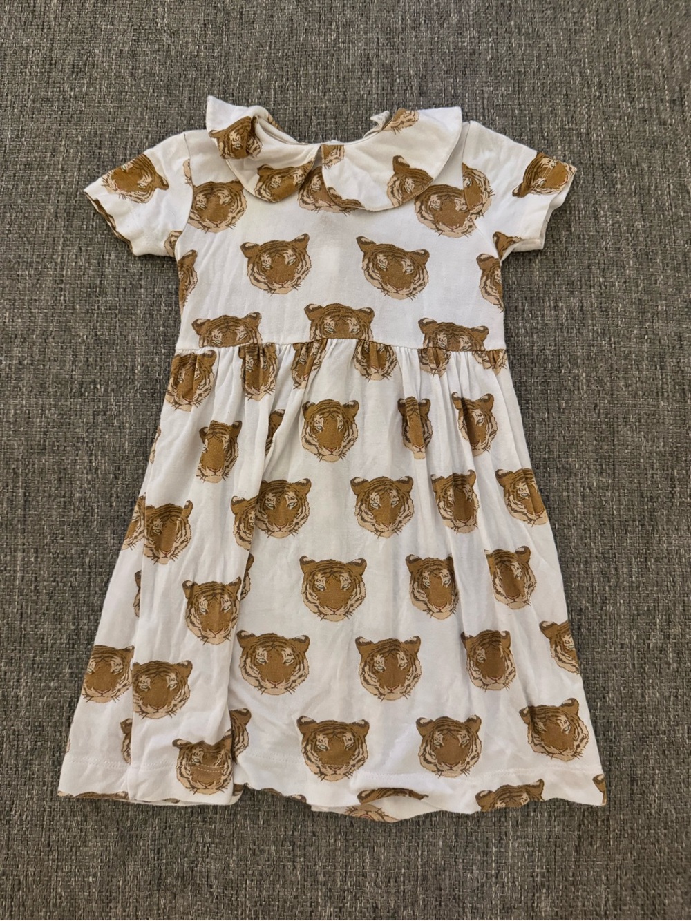 Kate Quinn Bamboo Tiger Print Peter Pan Collar Dress 12-18M